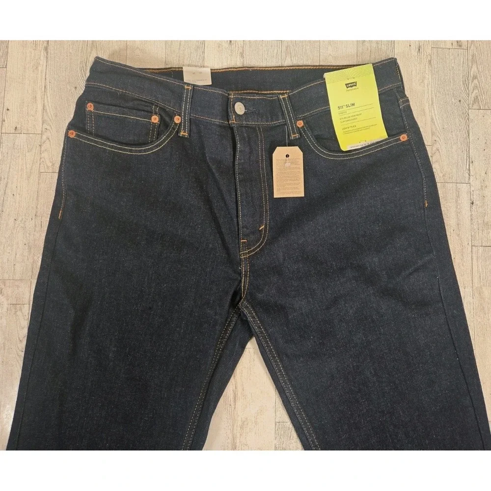 Levi's 511 Slim Jeans 36x38 Mens Stretch Sits Below Waist Slim Throughout NEW